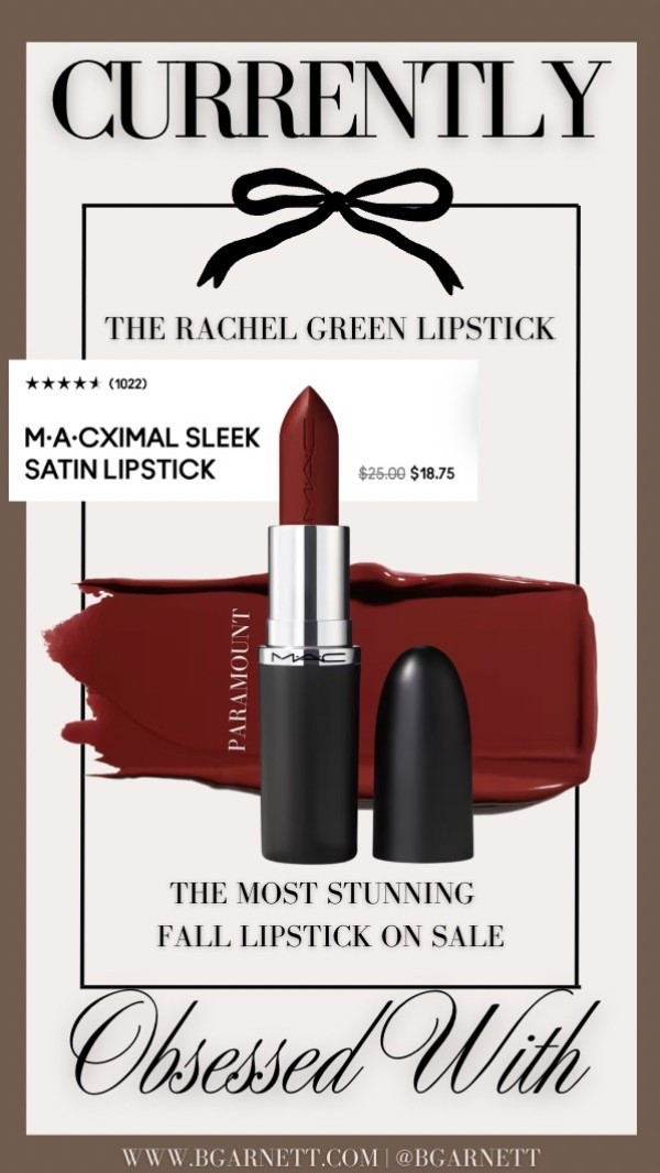 Mac Lipstick on sale (including The Rachael Green lipstick) also linked the lipliner that they used (shade “spice”)

Lipstick | fall makeup | sale find 

#LTKSeasonal #LTKBeauty #LTKSaleAlert
