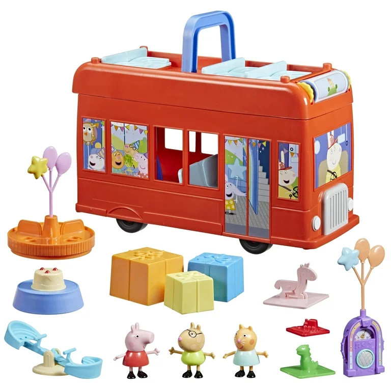 Peppa Pig Toys Peppa’s 2-in-1 Party Bus Playset with 3 Figures, Preschool Toys for 3+ | Walmart (US)