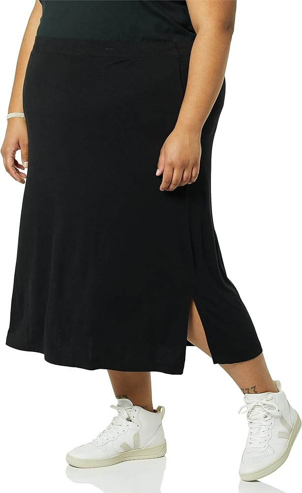 Amazon Essentials Women's Pull-On Knit Midi Skirt with Elastic Waist, Stretchy (Available in Plus... | Amazon (US)