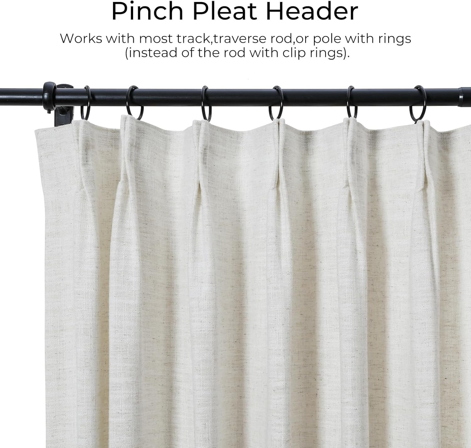 TWOPAGES 84 W x 96 L inch Pinch Pleat Unlined Darkening Drape Faux Linen Curtain Drapery Panel fo... | Amazon (US)