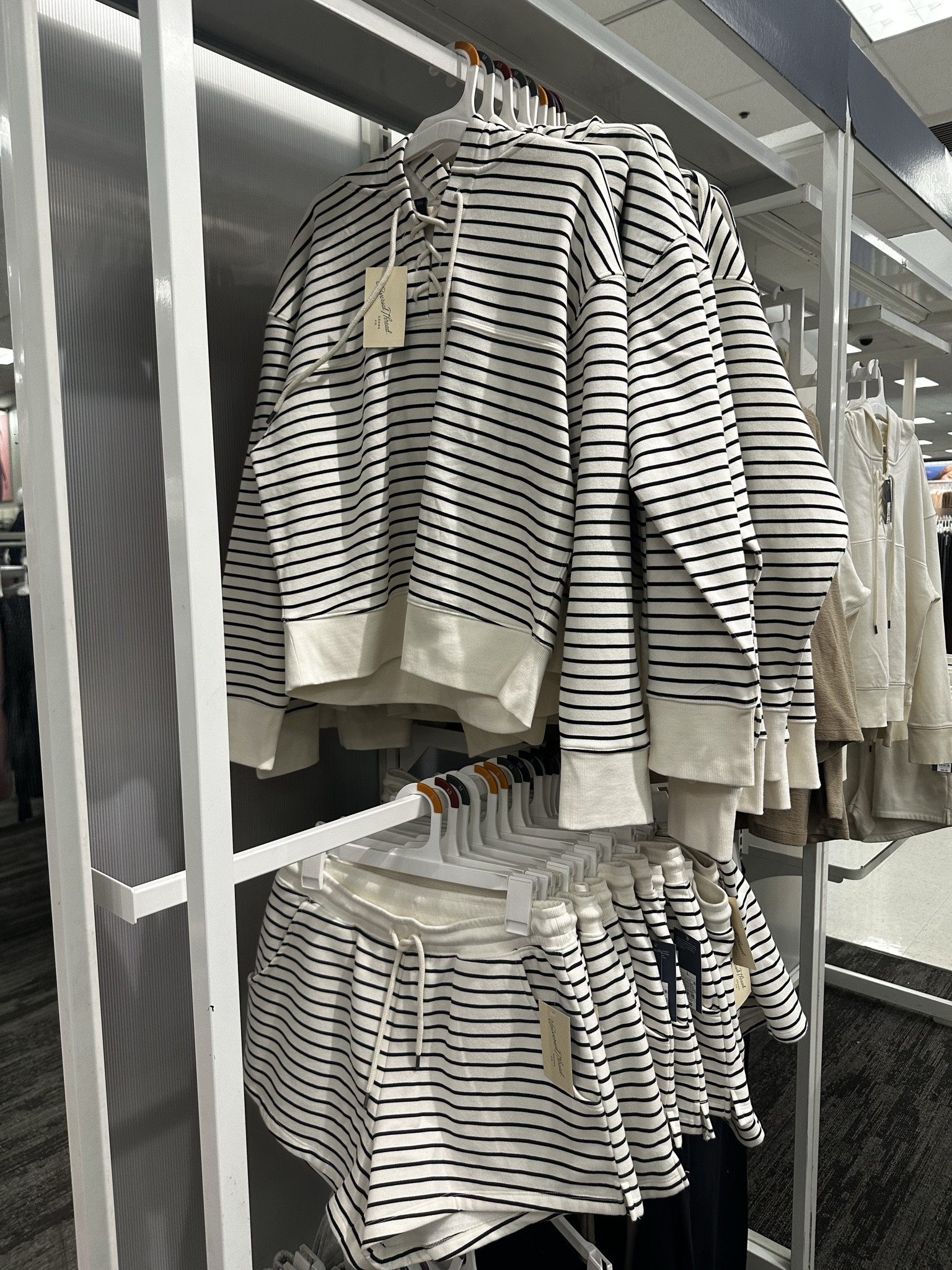 Target striped shorts and zip up jacket! 