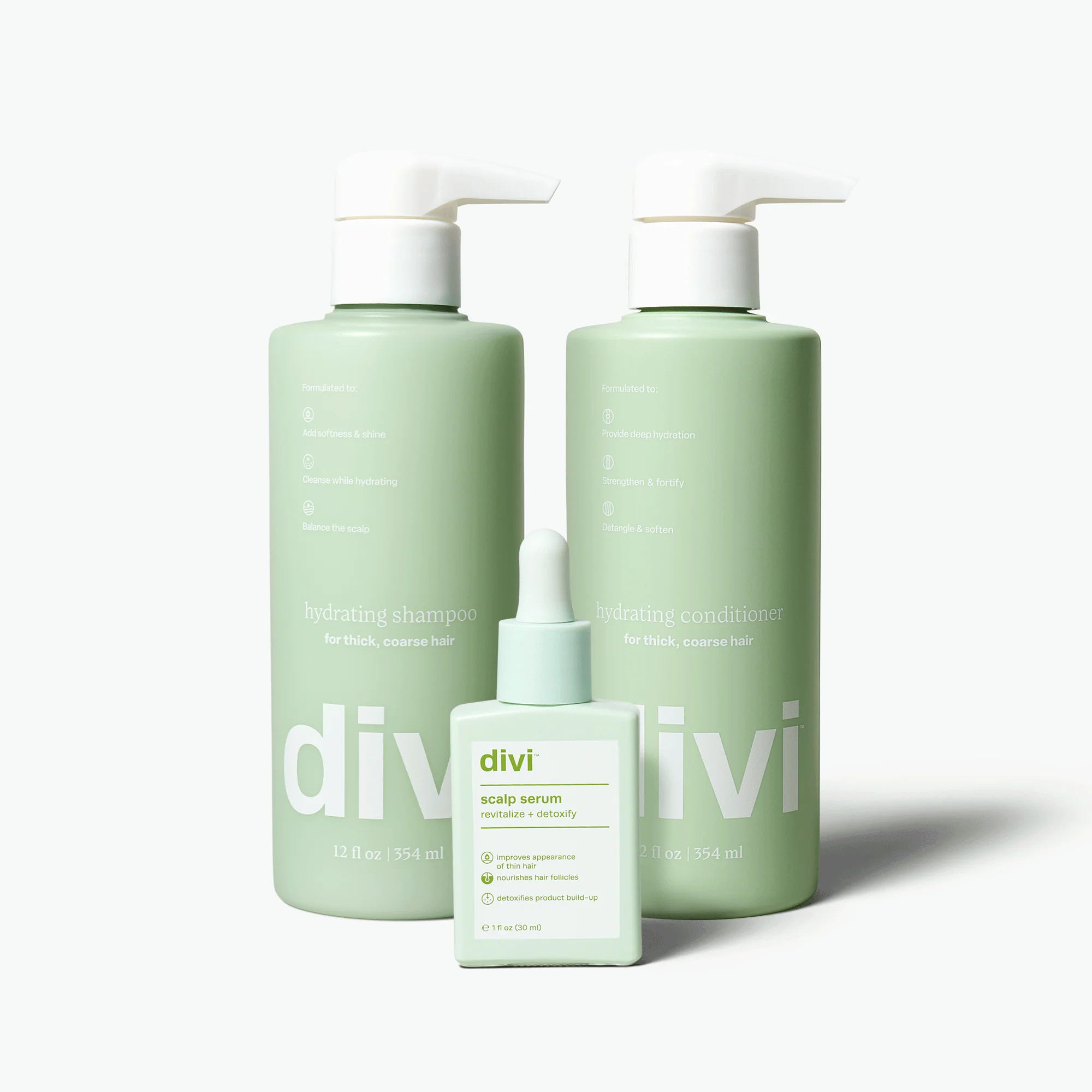 Divi Hydrating Starter Bundle | Hydrating Shampoo & Conditioner and Scalp Serum | Divi Official LLC