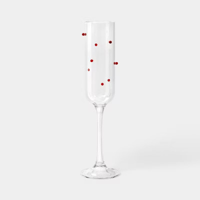 7.3 fl oz Champagne Glass Clear with Red Dots - Threshold™ | Target