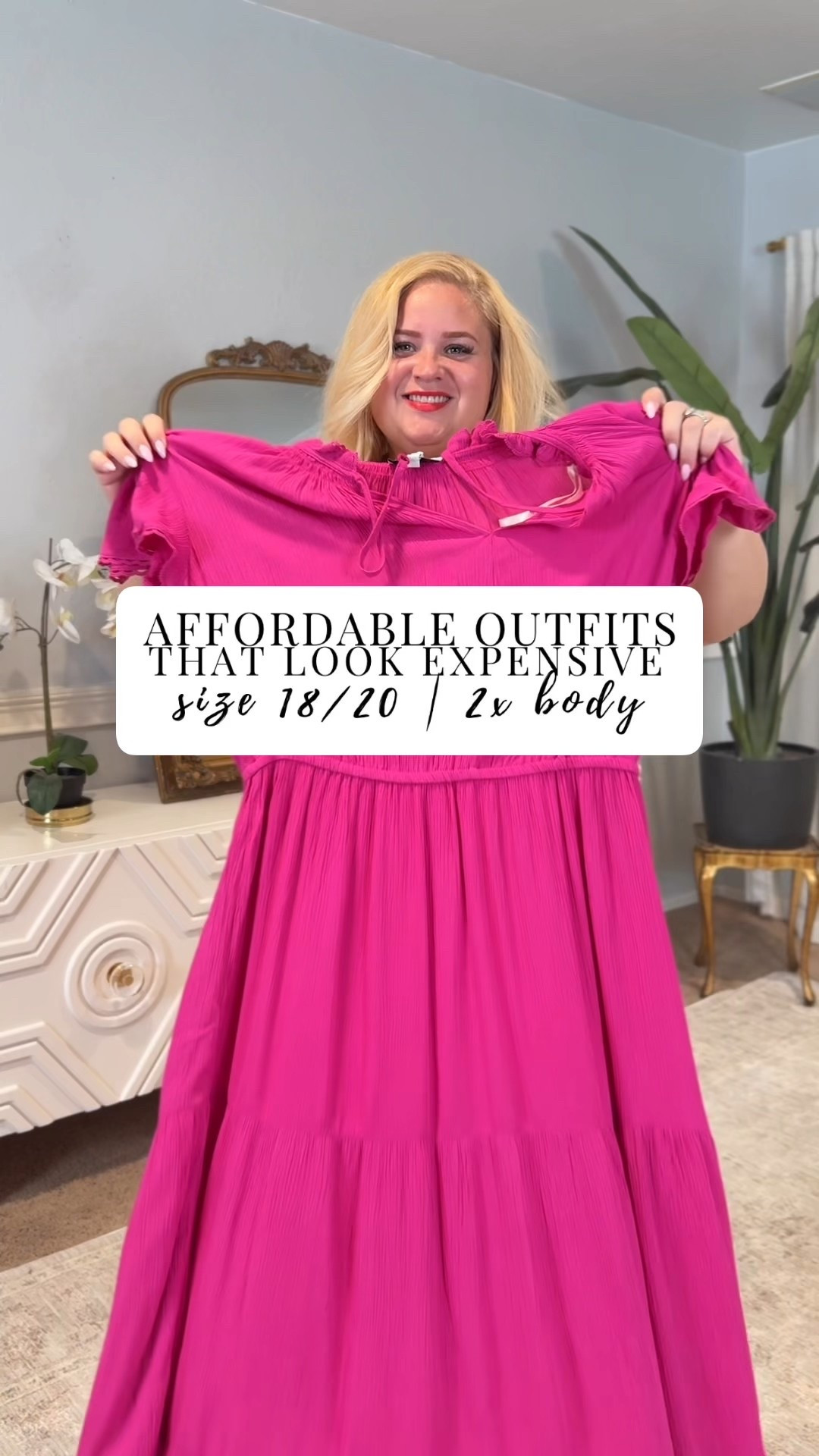 Pink dress runs small - size up (wearing 2x)
Denim look (actually chambray) dress runs small size up (wearing 2x)
Jeans 20 stretchy 
Floral top 2x true to size 

#LTKFindsUnder50 #LTKPlusSize #LTKStyleTip