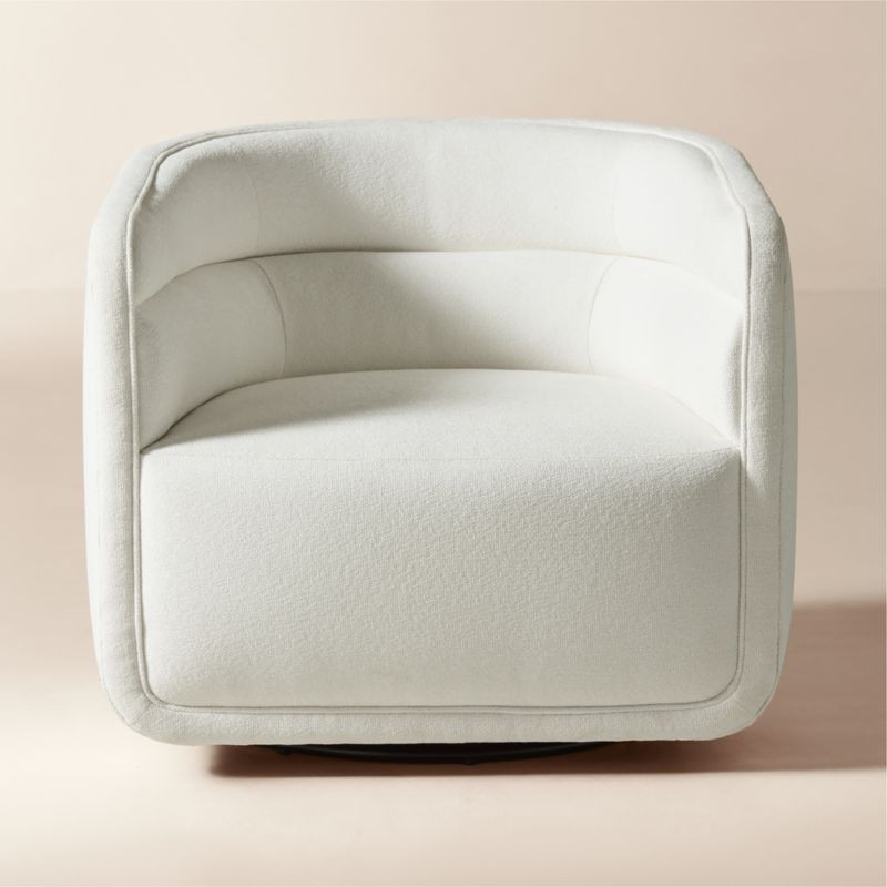 Sai White Performance Fabric Swivel Chair | CB2 | CB2