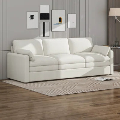 Cozy Upholstered 3-Seater Sofa Oversized Comfy Cloud Sofa Double Cushion 3-Seater Sofa Plush Cushion Sofa Couch | Wayfair North America