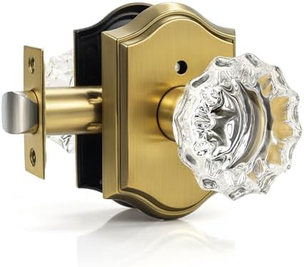 KNOBWELL Glass Door Knobs Interior, Vintage Privacy Crystal Door Knobs for Bedroom &Bathroom, Ant... | Amazon (US)