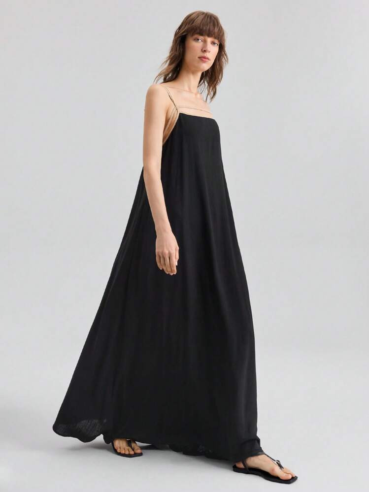 Ontre Bohemian Style Sleeveless Backless Dress, Casual & Elegant, Suitable For Summer Business & Leisure Occasions | SHEIN