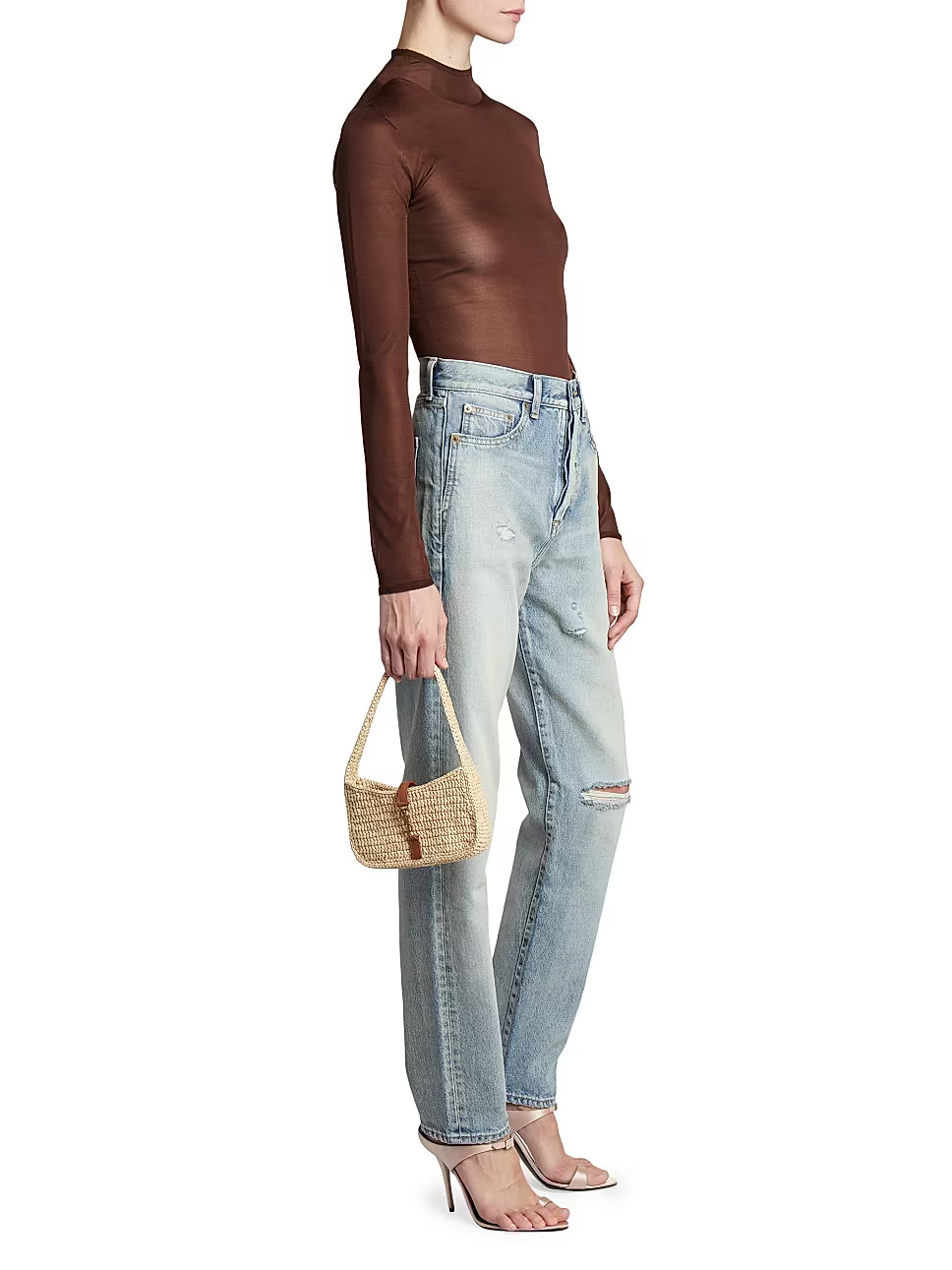 Le 5 A 7 Mini Hobo Bag in Raffia | Saks Fifth Avenue