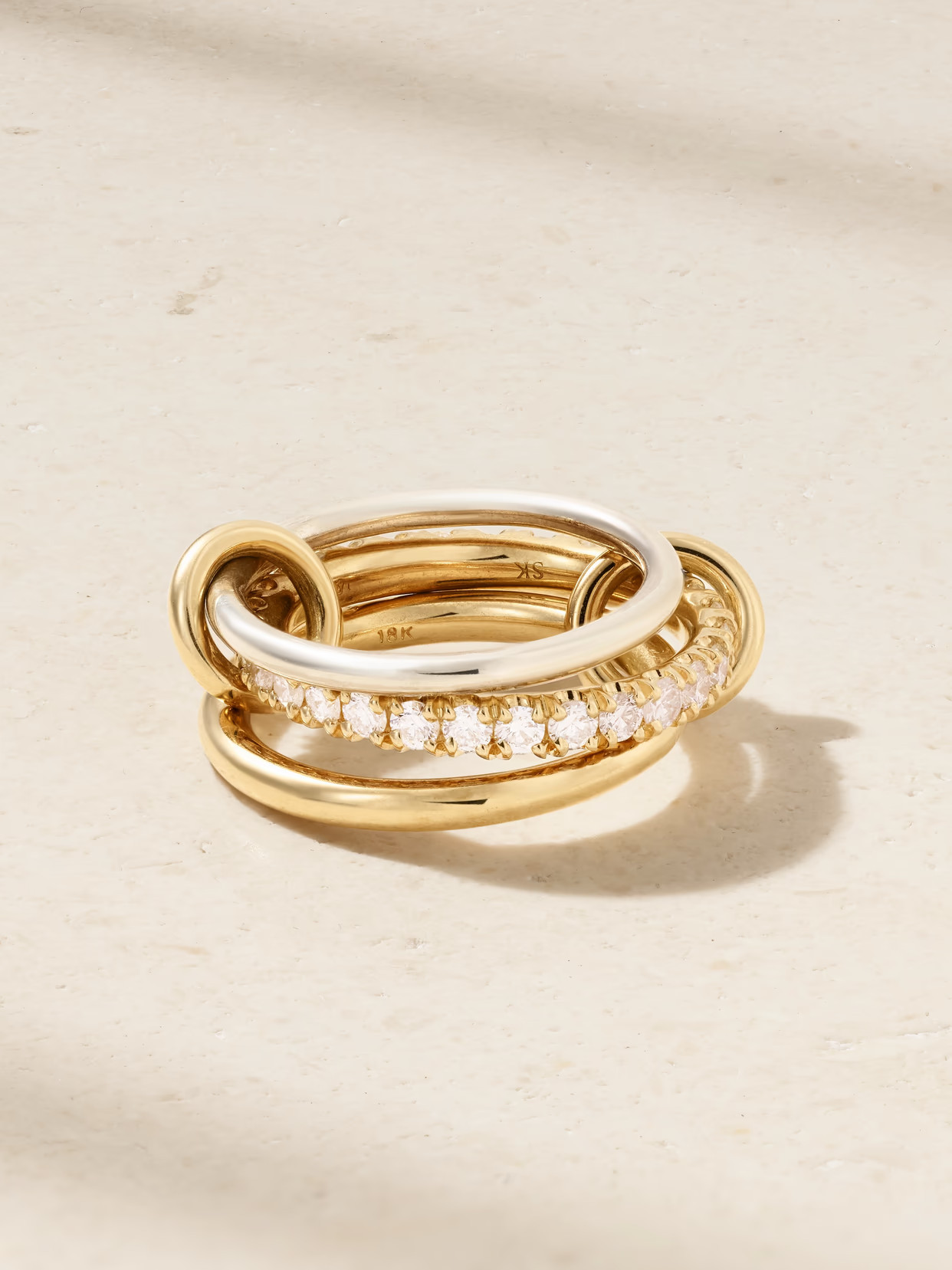 Spinelli Kilcollin - Petunia 18-karat Gold, Sterling Silver And Diamond Rings - 6 | NET-A-PORTER (US)