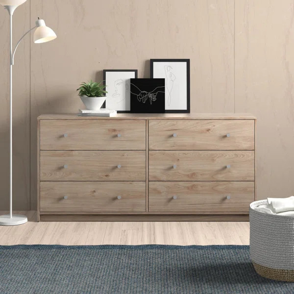 Jaylene 6 Drawer 56.34'' W Double Dresser | Wayfair North America