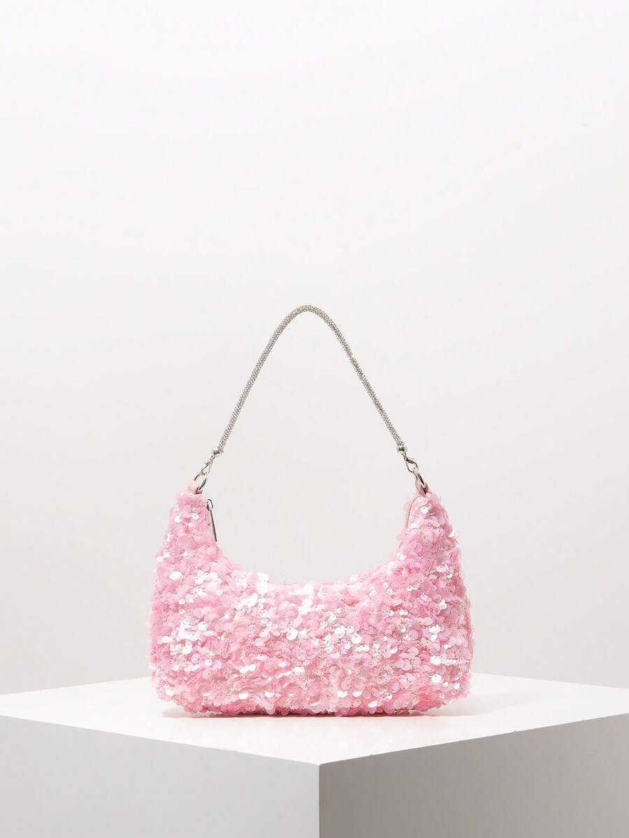 Sparkling Sequin Shoulder Bag, Sequin Bag, Party Dresses For Women, Premium Style Women's Handbag... | SHEIN