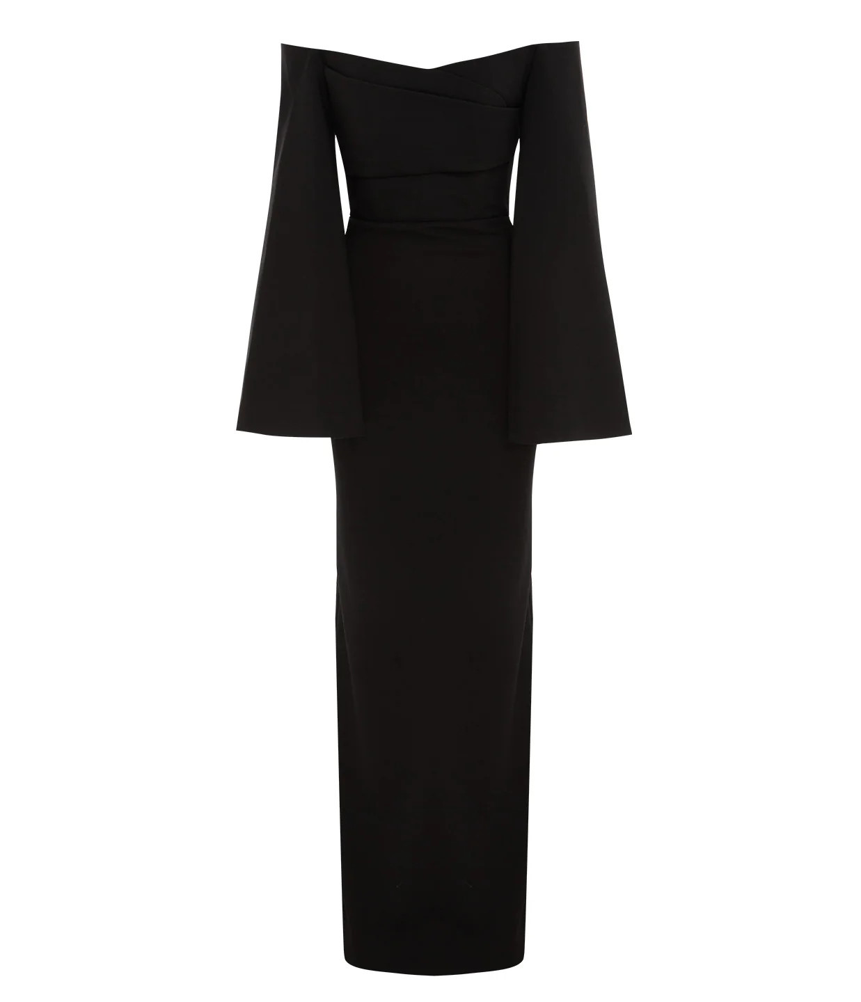 Eliana Crepe Knit Long Sleeve Dress in Black | Mode Sportif