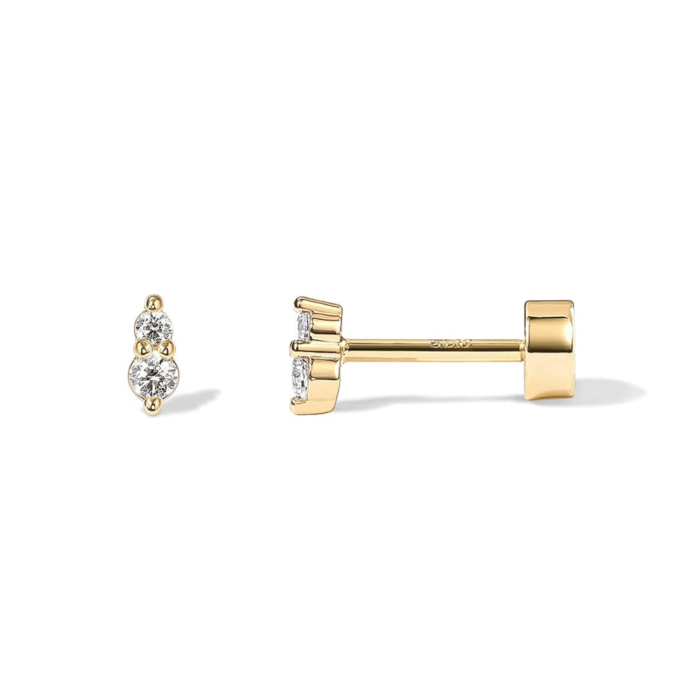 PAVOI 14K Gold Plated Sterling Silver Posts Dainty Mini Multi-Shape Flat Back Stud Earring Pack f... | Amazon (US)