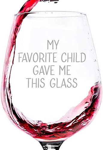 Amazon.com | My Favorite Child Gave Me This Funny Wine Glass - Best Mom & Dad Christmas Gifts - G... | Amazon (US)