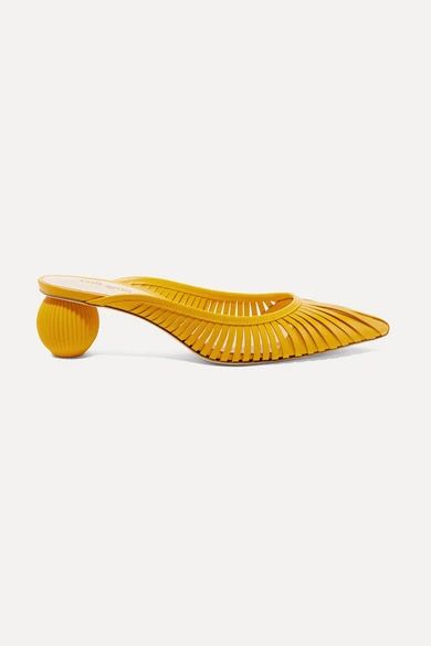 Cult Gaia - Alia Leather Mules - Marigold | NET-A-PORTER (US)