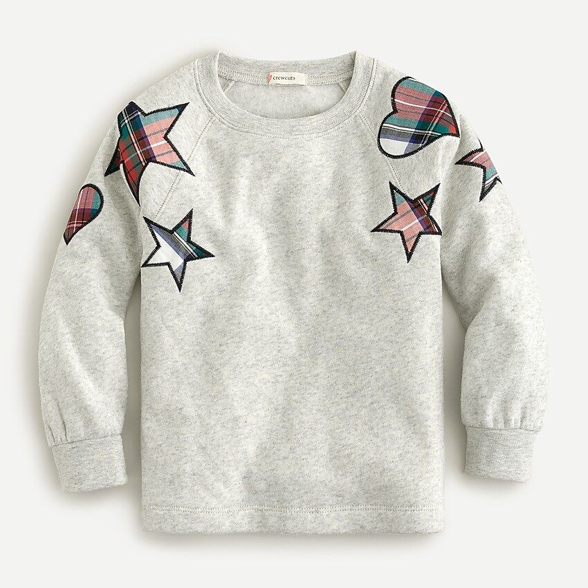 Girls' ruffle-detail sweatshirt in plaid | J.Crew US