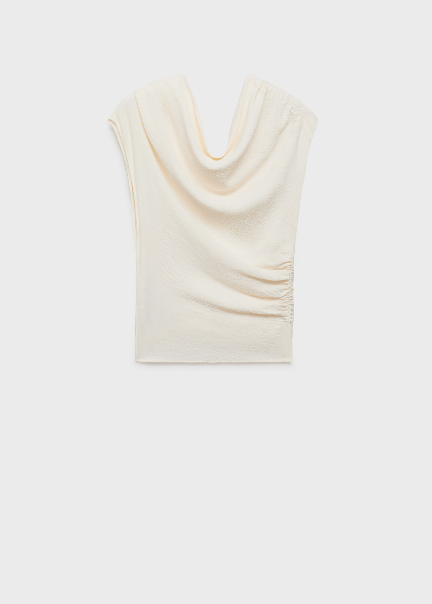 Asymmetric ruched top - Women | MANGO USA | Mango (US/MX/AU)