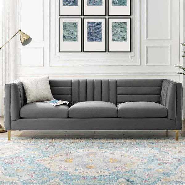 Piatt 90'' Velvet Rolled Arm Sofa interior decor living room wayfair deals inspo wayfair sales | Wayfair North America