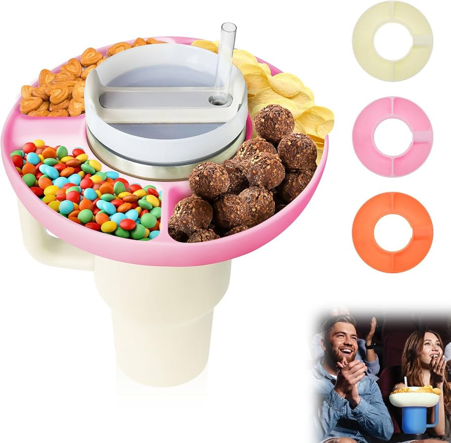 Snack Tray for Stanley 40 oz Tumbler with Handle, Upgrade Silicone Snack Bowl for Large Capacity,... | Amazon (US)