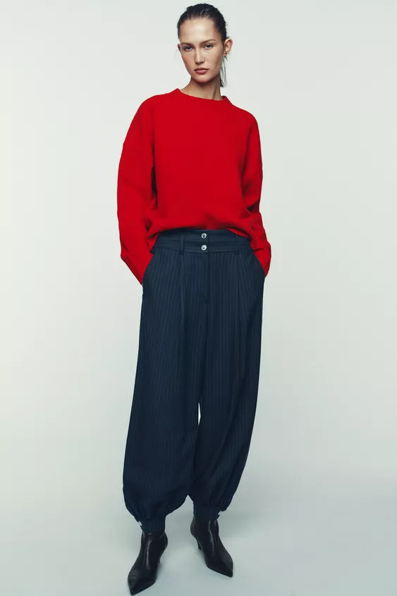 PINSTRIPE BALLOON PANTS | Zara US