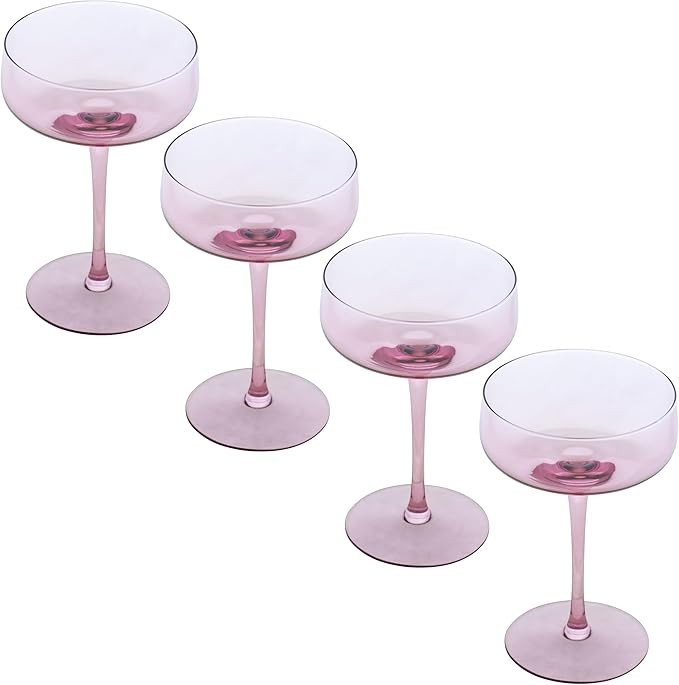 Karma Gifts, Mid Century Champagne Coupe Lilac, Set of Four | Amazon (US)