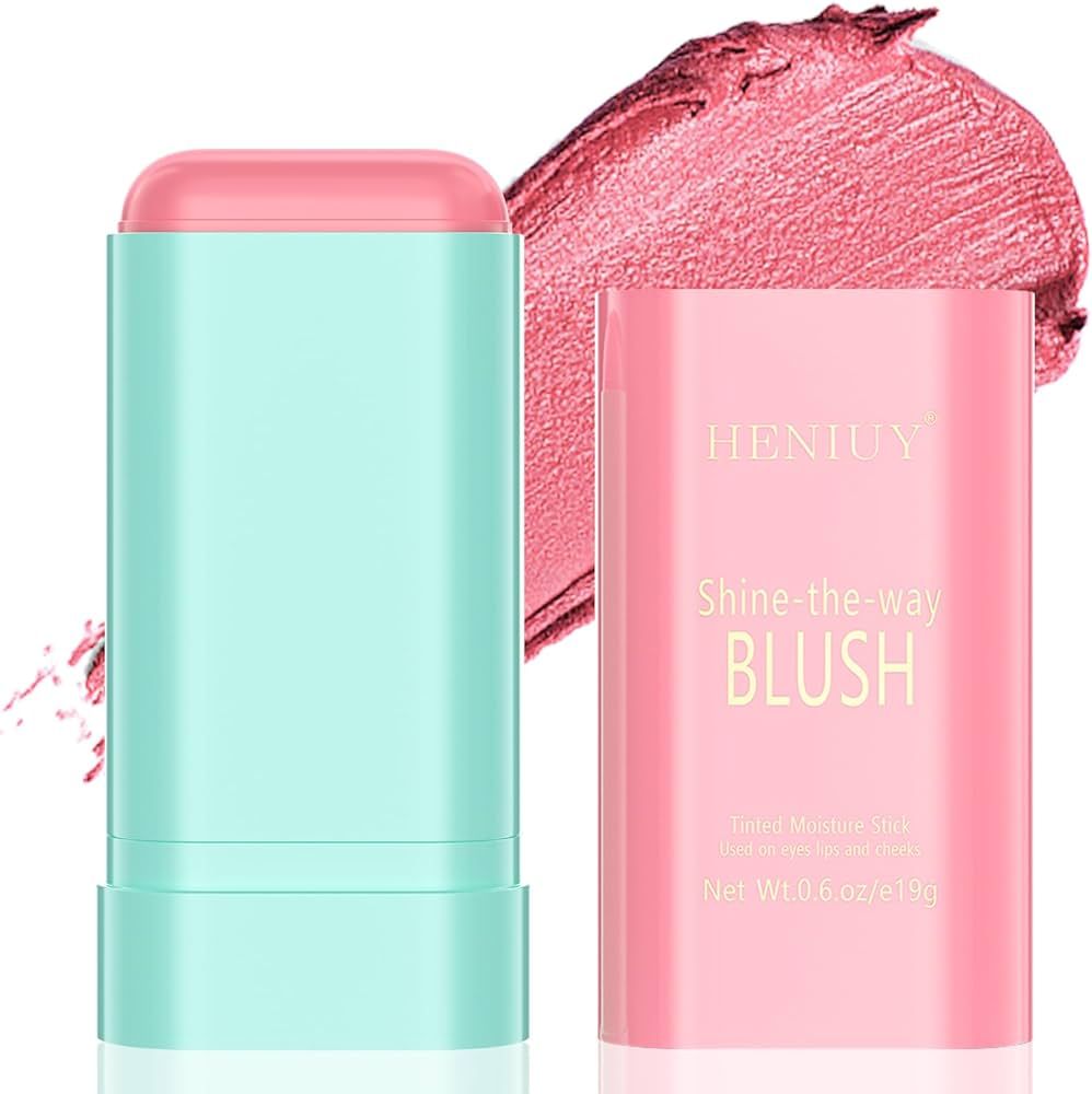 Pink Blush, Multi-Use Blush Stick, Cream Blush for Cheeks, Long Lasting and Waterproof, Natural-L... | Amazon (US)