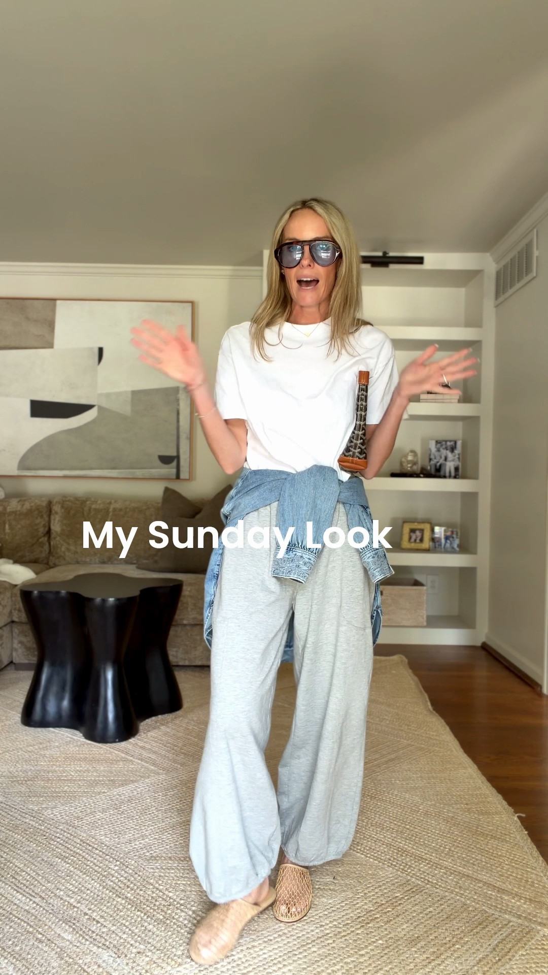 Wore all day and felt so cute. All 🎯 basically! Size small tee and pants. Large denim
Shirt!