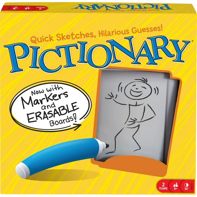 Pictionary Board Game, Drawing Game for Kids, Adults & Game Night with Dry Erase Markers & Boards | Walmart (US)