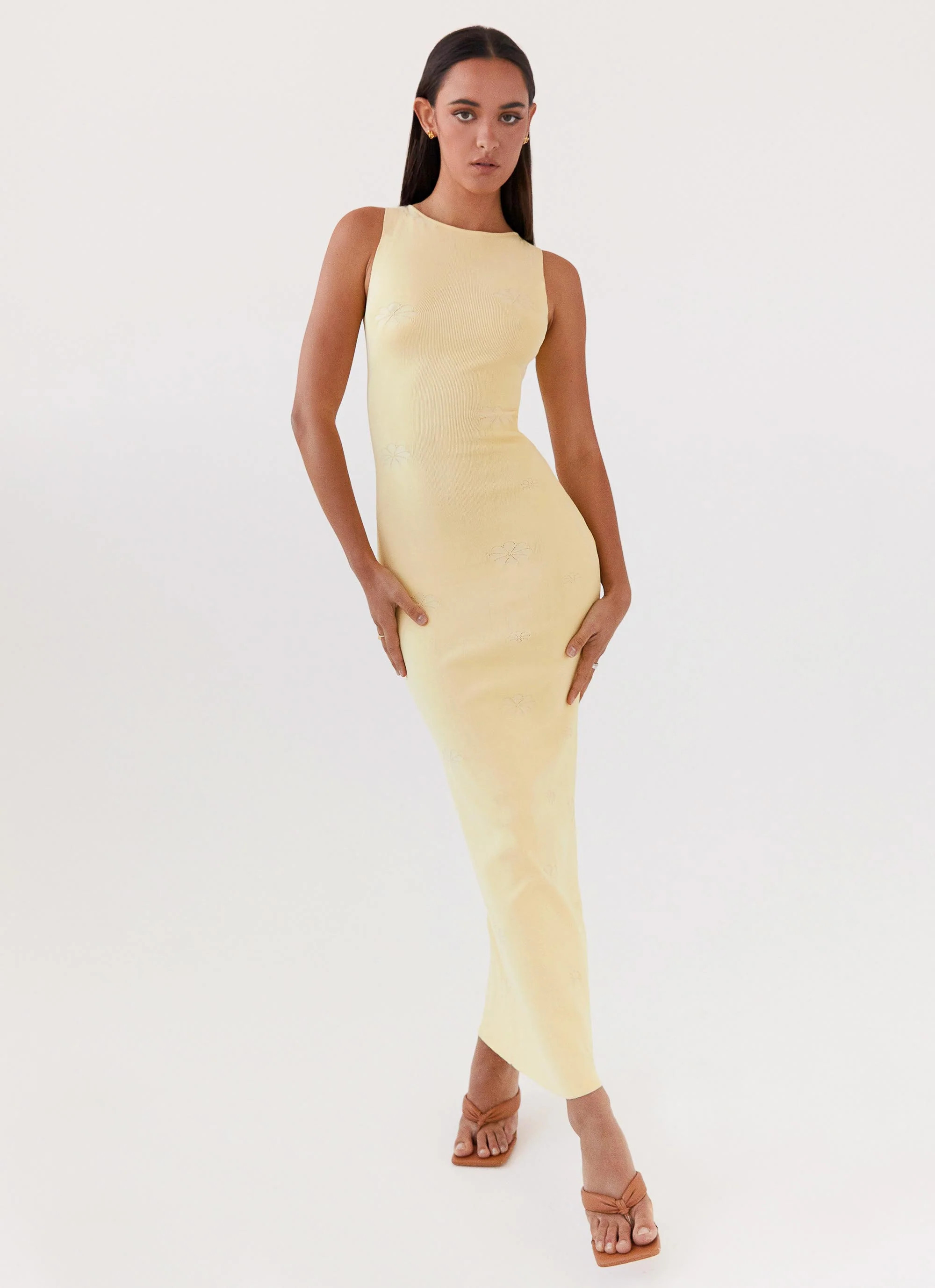 Holly Knit Maxi Dress - Yellow | Peppermayo (Global)