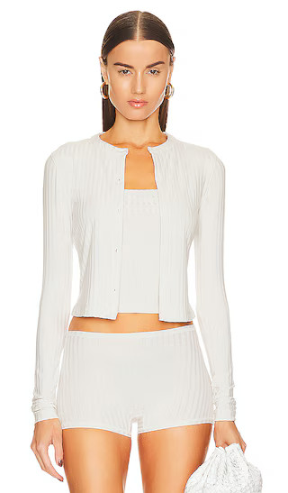 Rib Cardigan in Bone | Revolve Clothing (Global)
