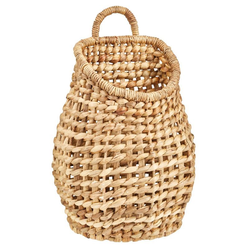 mDesign Open Weave Water Hyacinth Hanging Wall Storage Belly Basket, Natural/Tan | Target