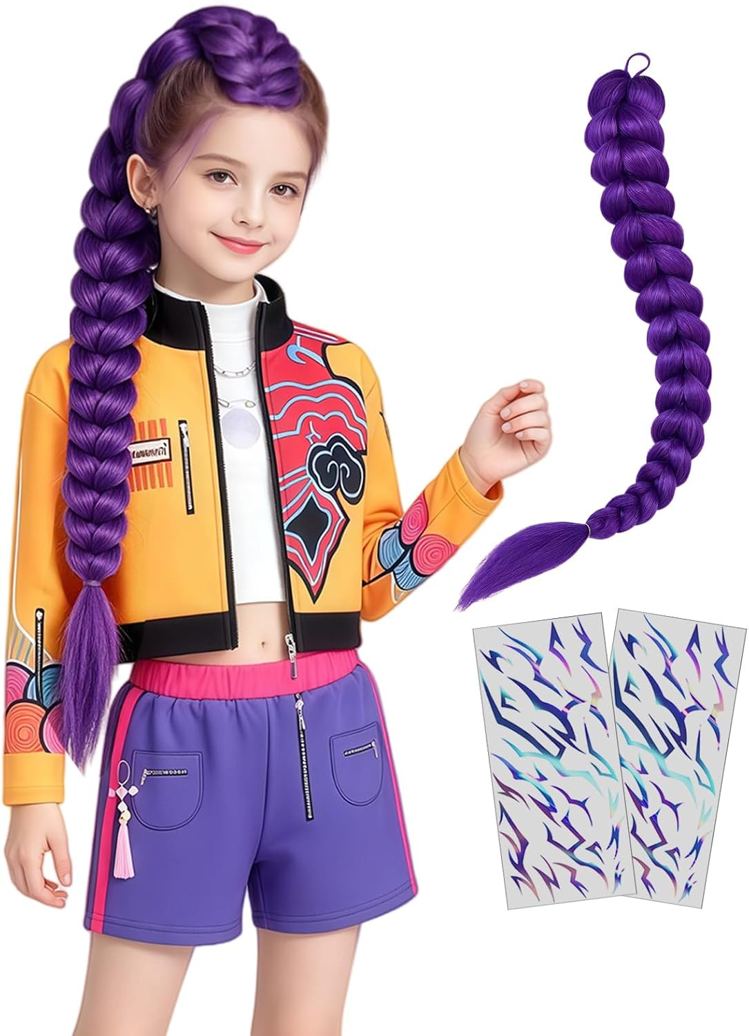 Kids Pop Star Hunter Costume Girls Halloween Costumes with Accessories Set | Amazon (US)