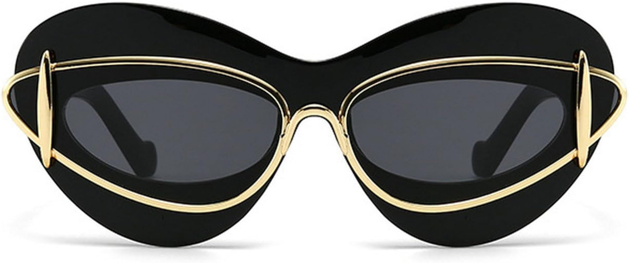 Fashion Lips Cat Eye Sunglasses for Women Vintage Y2K Sun Glasses Ladies Gradient Black Shades UV... | Amazon (US)