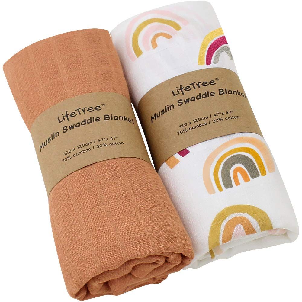 LifeTree Muslin Baby Swaddle Blankets, Baby Swaddling Neutral Receiving Blanket for Boys & Girls,... | Amazon (US)
