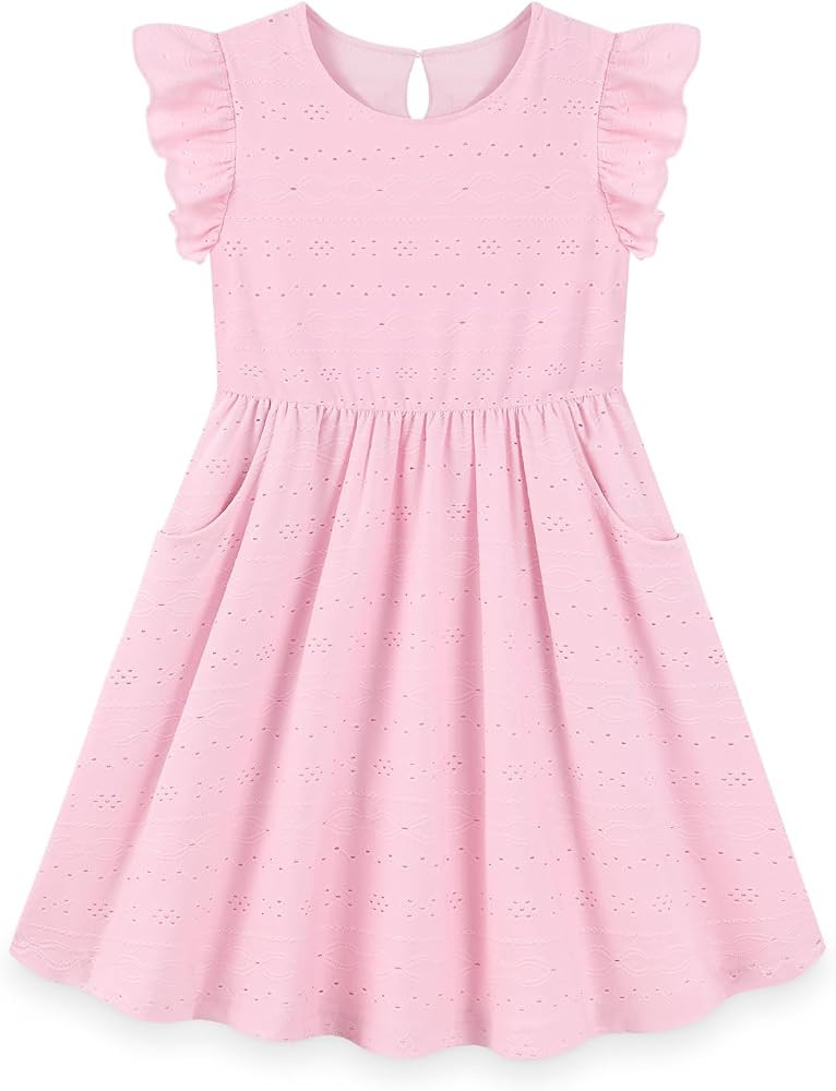Girls Dresses, Kids Summer Casual Sundress with Pockets 3-8Y | Amazon (US)