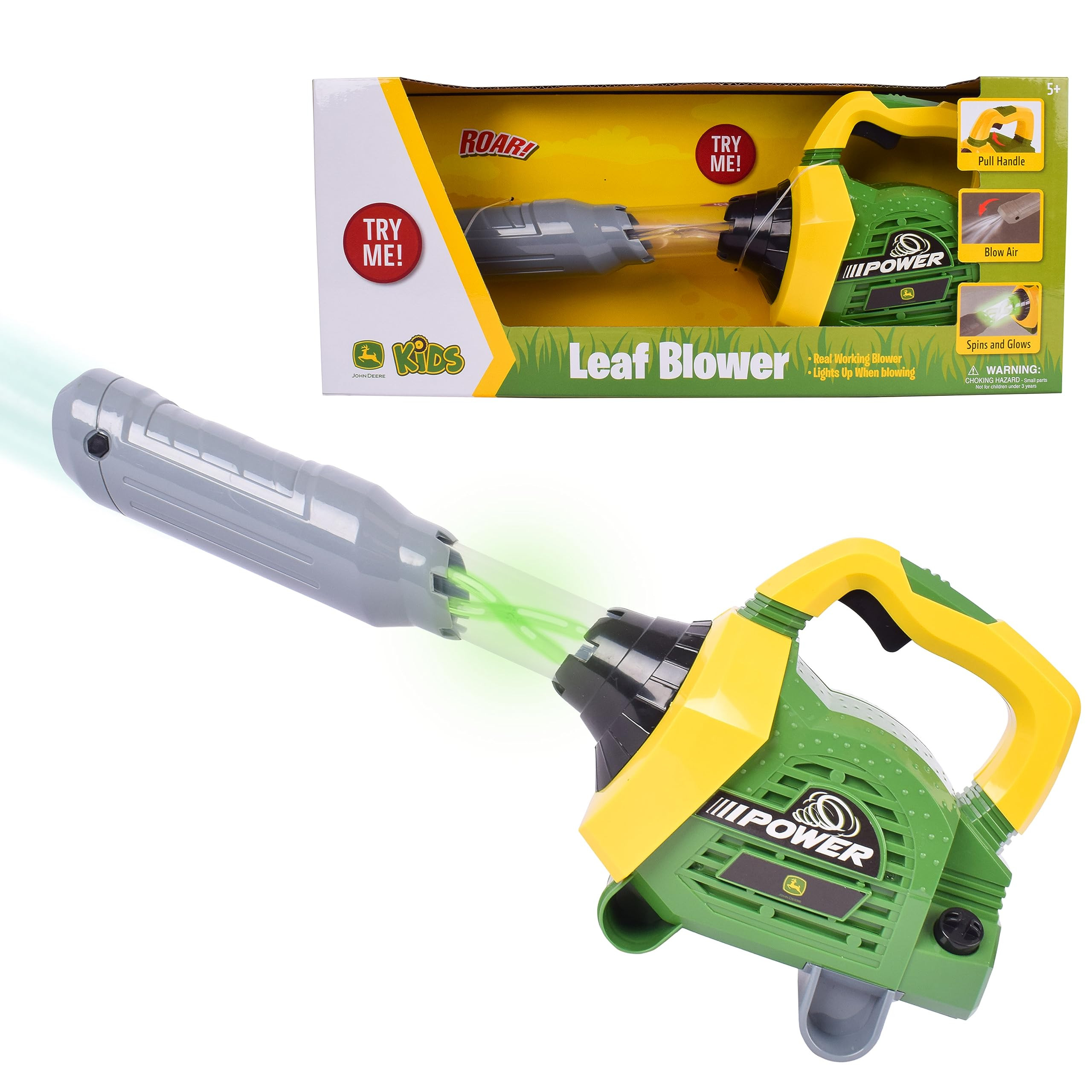 Sunny Days Entertainment John Deere Leaf Blower Toy for Kids – Pretend Construction Tool with L... | Amazon (US)
