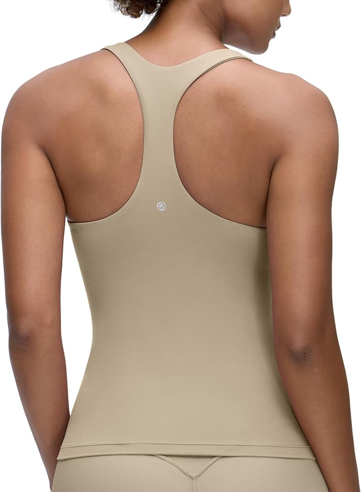 CRZ YOGA Butterluxe Workout Racerback Tank Tops for Women - Padded Athletic Spandex Yoga Shirts w... | Amazon (US)