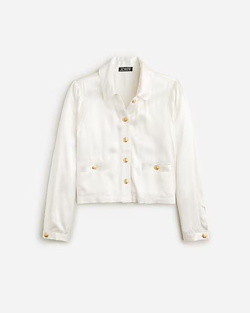 Lady shirt-jacket in luster crepe | J.Crew US