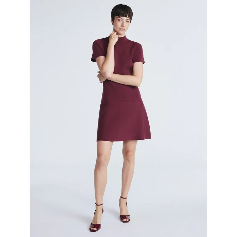 Scoop Women's and Women’s Plus Fit and Flare Jacquard Sweater Dress, Sizes XS-4X | Walmart (US)