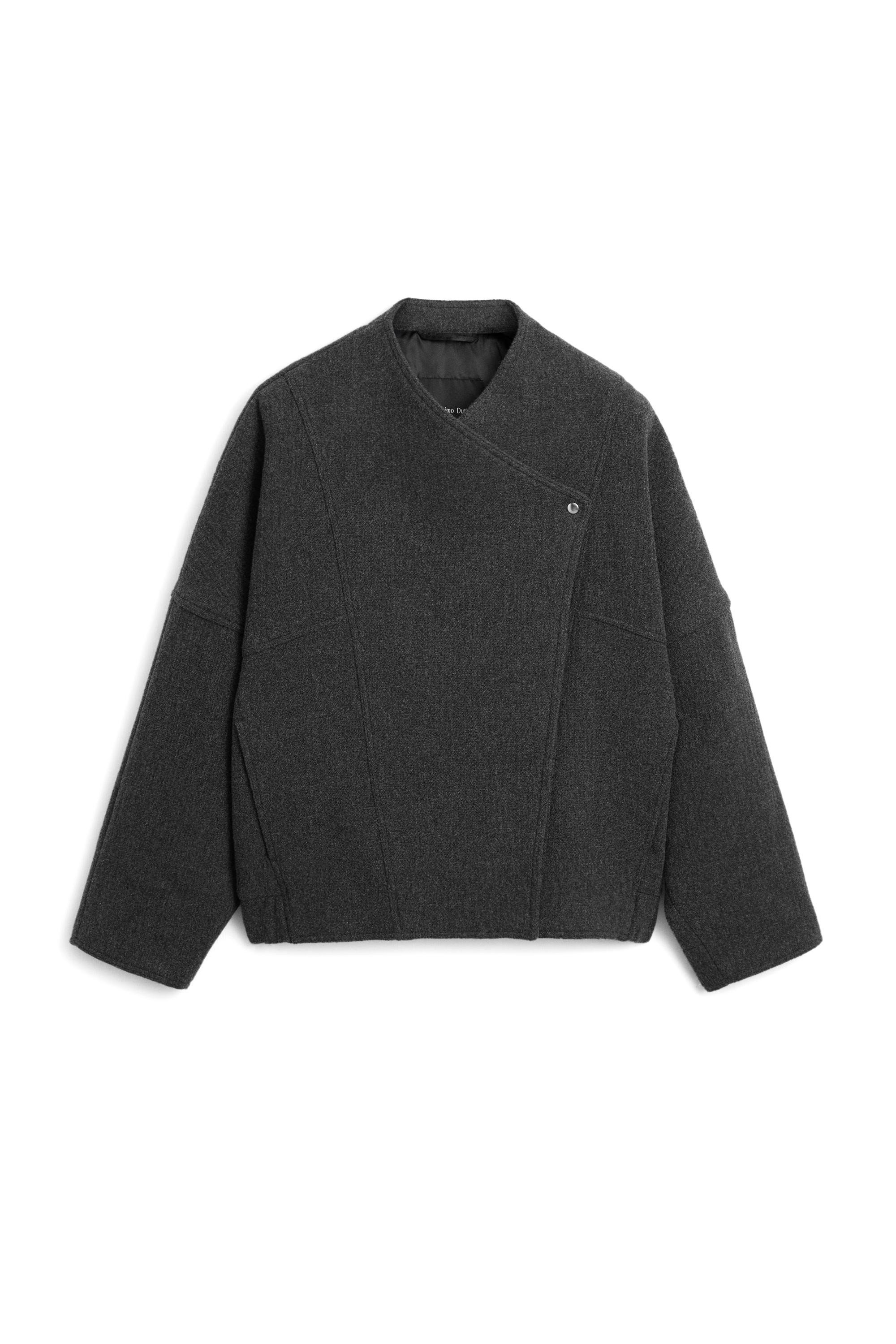 Wool blend bomber jacket - GREY | Massimo Dutti US