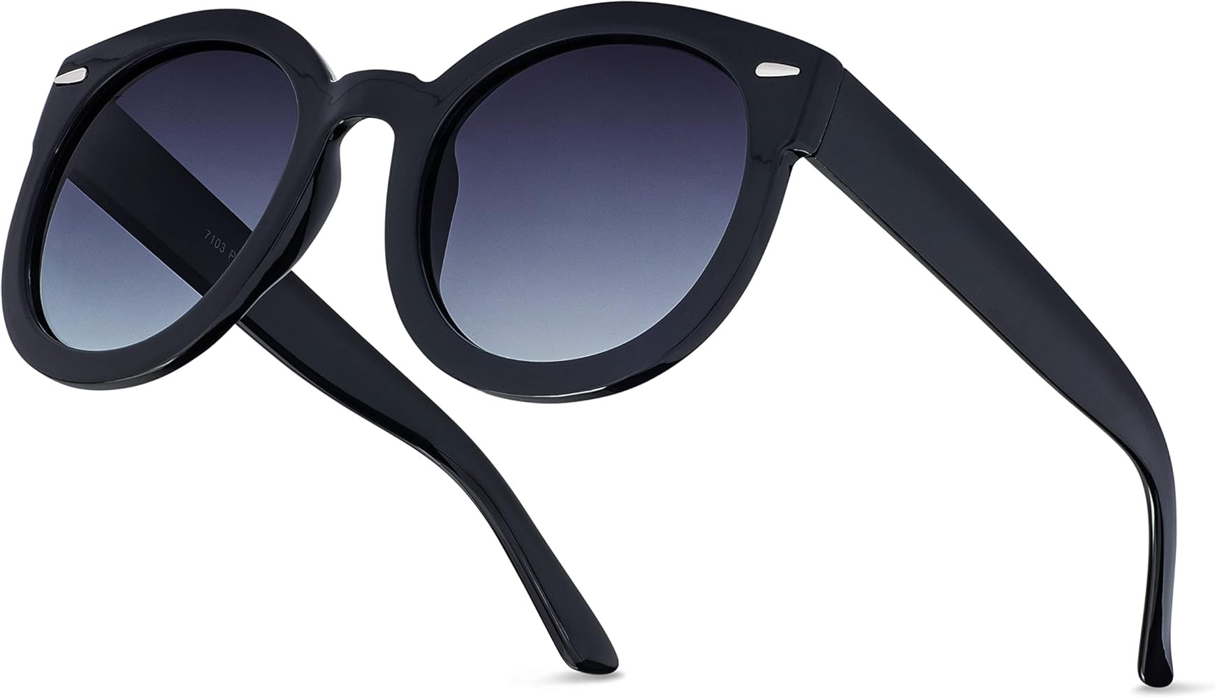 grinderPUNCH Trendy Round Polarized Sunglasses | Trendy Oversized Sunglasses for Women Men | Retr... | Amazon (US)