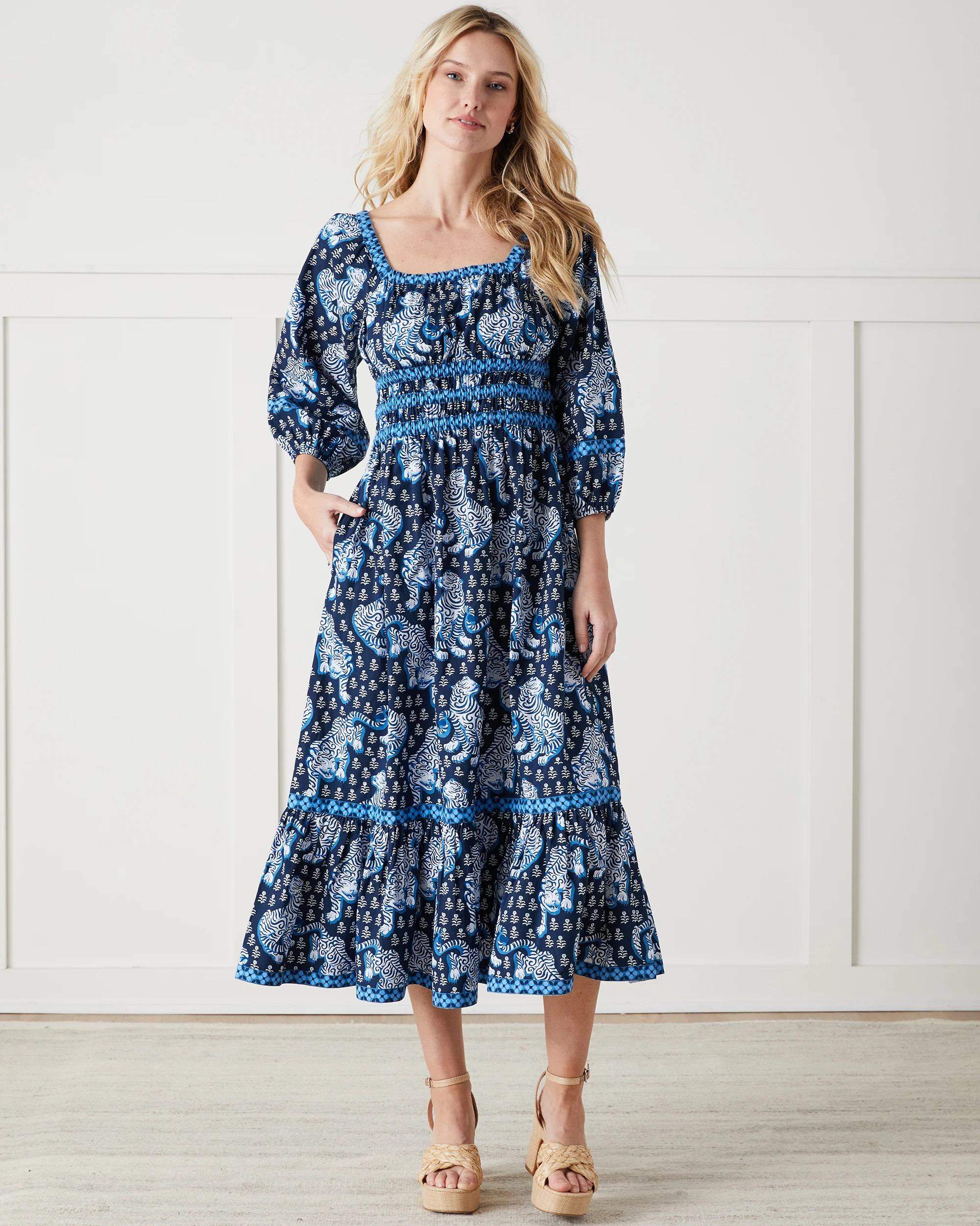 Tiger Queen - Stroll Around Dress - Navy | Printfresh