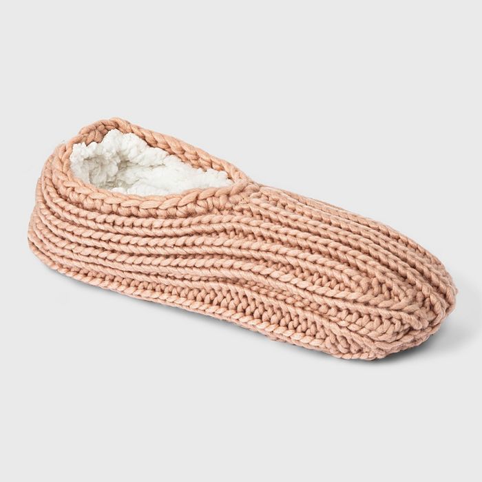 Women's Sweater Knit Slipper Socks with Grippers - 4-10 | Target