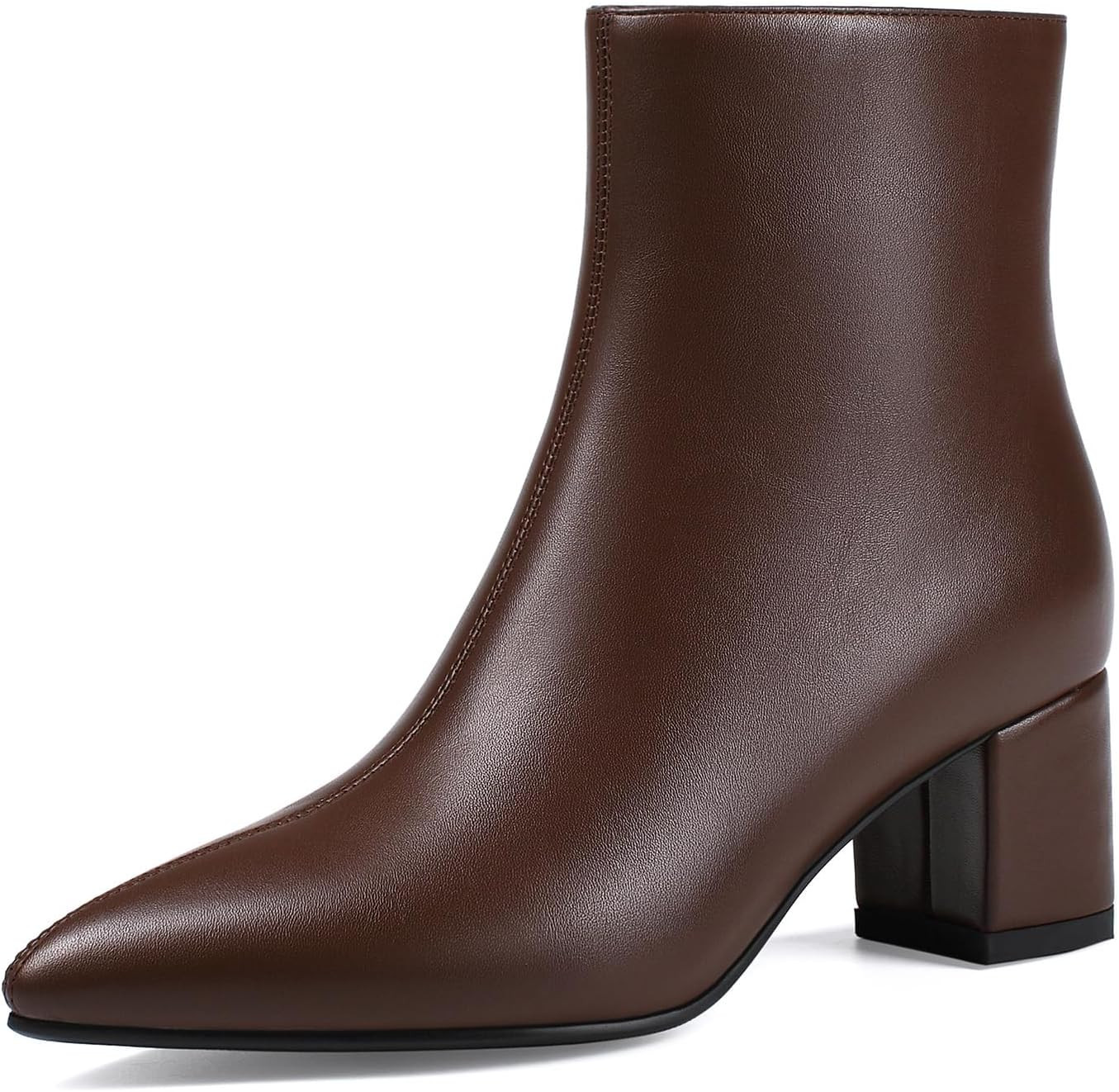 Booties for Women Pointed Toe Ankle Boot Chunky Block Low Heel Boot | Amazon (US)