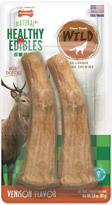 Nylabone Healthy Edibles Wild Dog Treats, Venison Flavor, Large, 2 Count | Amazon (US)
