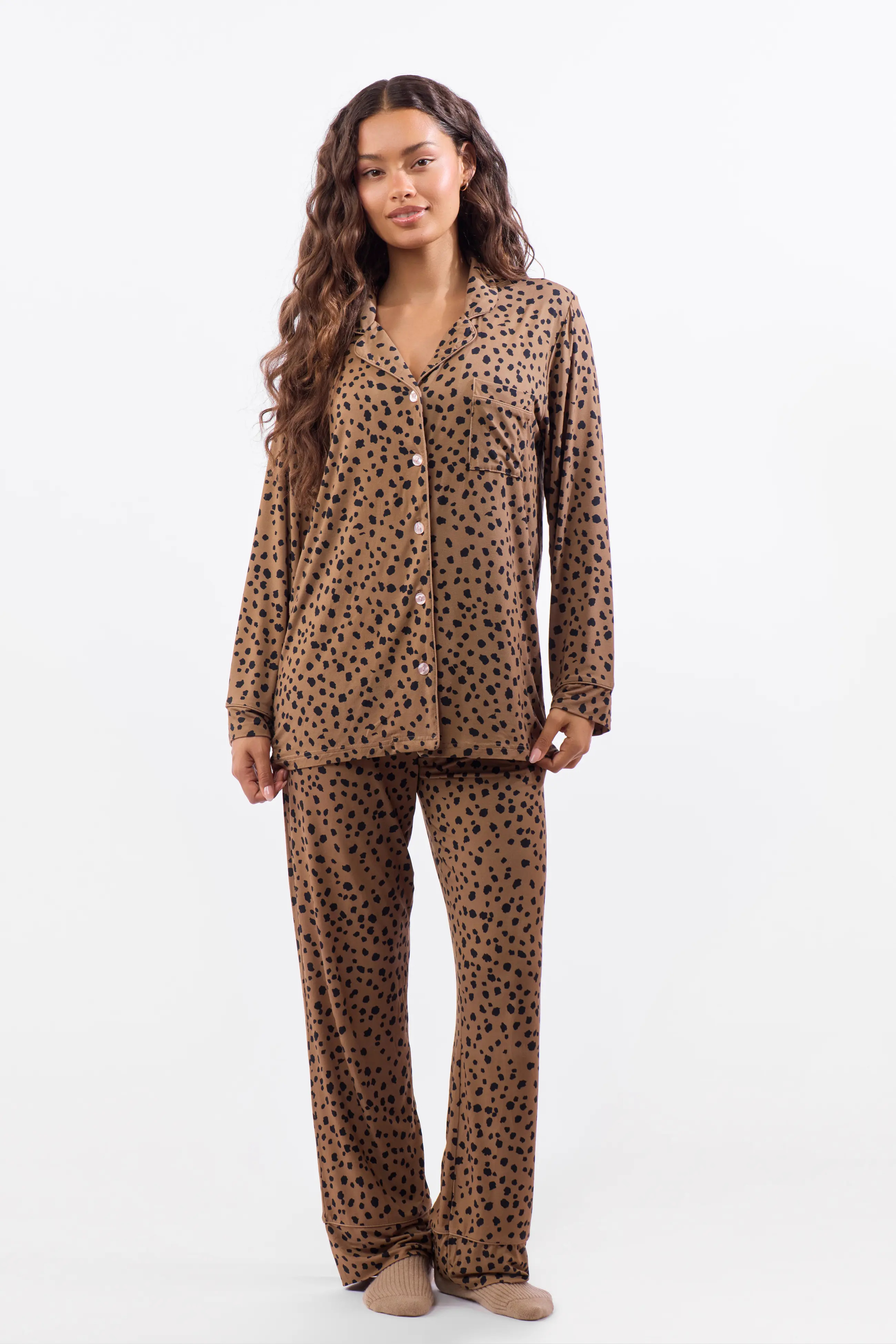 Crickle Daisy A Leopard Doesn't Change Its Spots Long Pajama Set (Women) | Nordstrom | Nordstrom