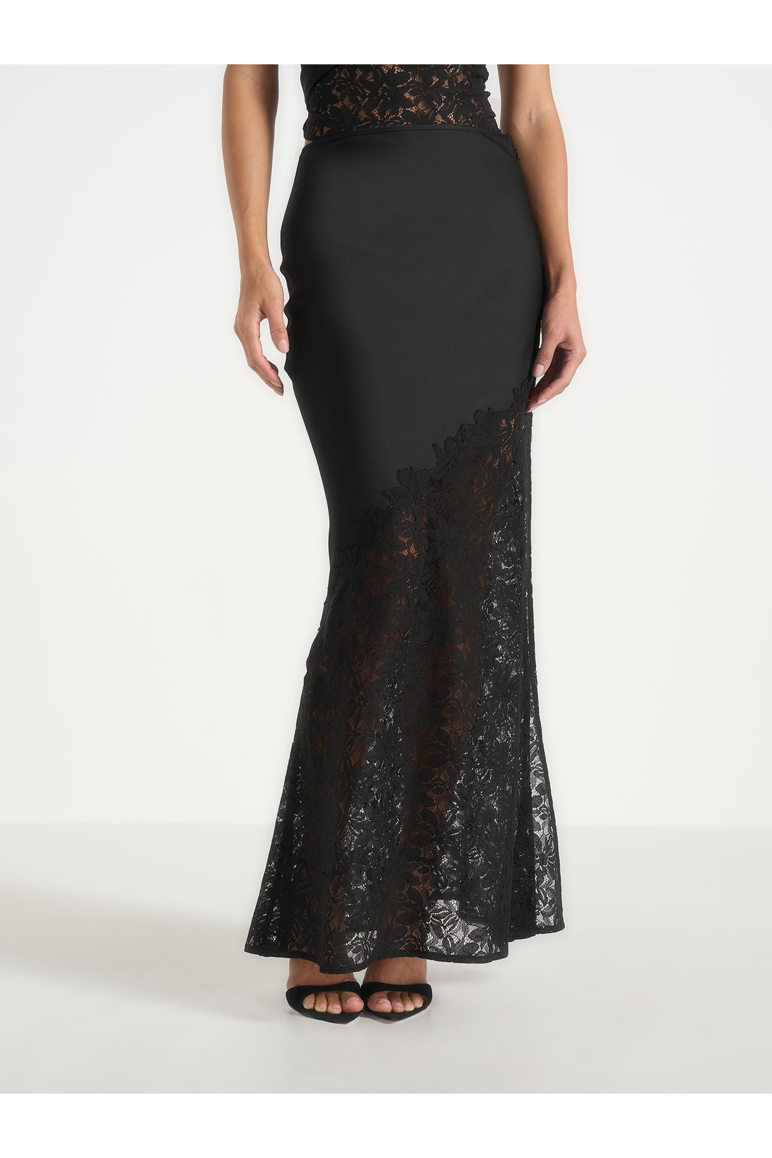 Manière De Voir Belle Satin Lace Maxi Skirt (Women) | Nordstrom | Nordstrom