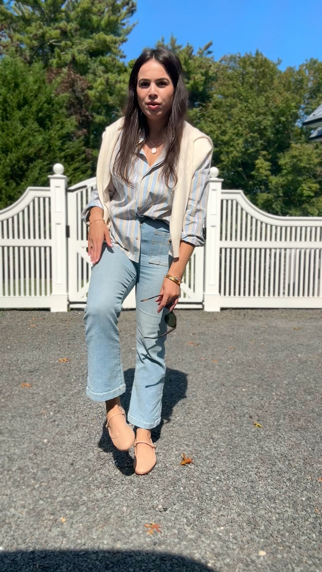 Quick easy OOTD - love these loft jeans they fit true to size and seriously these Margaux NY ballet slippers are SO comfortable! 

#LTKSaleAlert #LTKFindsUnder100 #LTKStyleTip