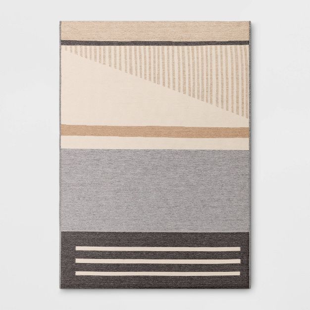 Woven Tapestry Outdoor Rug Charcoal Gray/Natural - Project 62™ | Target